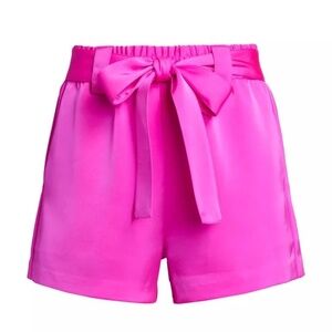 Generation Love Marina Belted Satin Shorts in Hot Pink- XS